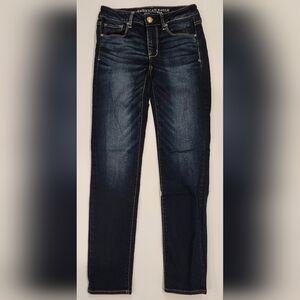 American Eagle Skinny Jeans, Super Stretch, Women's 2, AEO Denim, Dark Wash